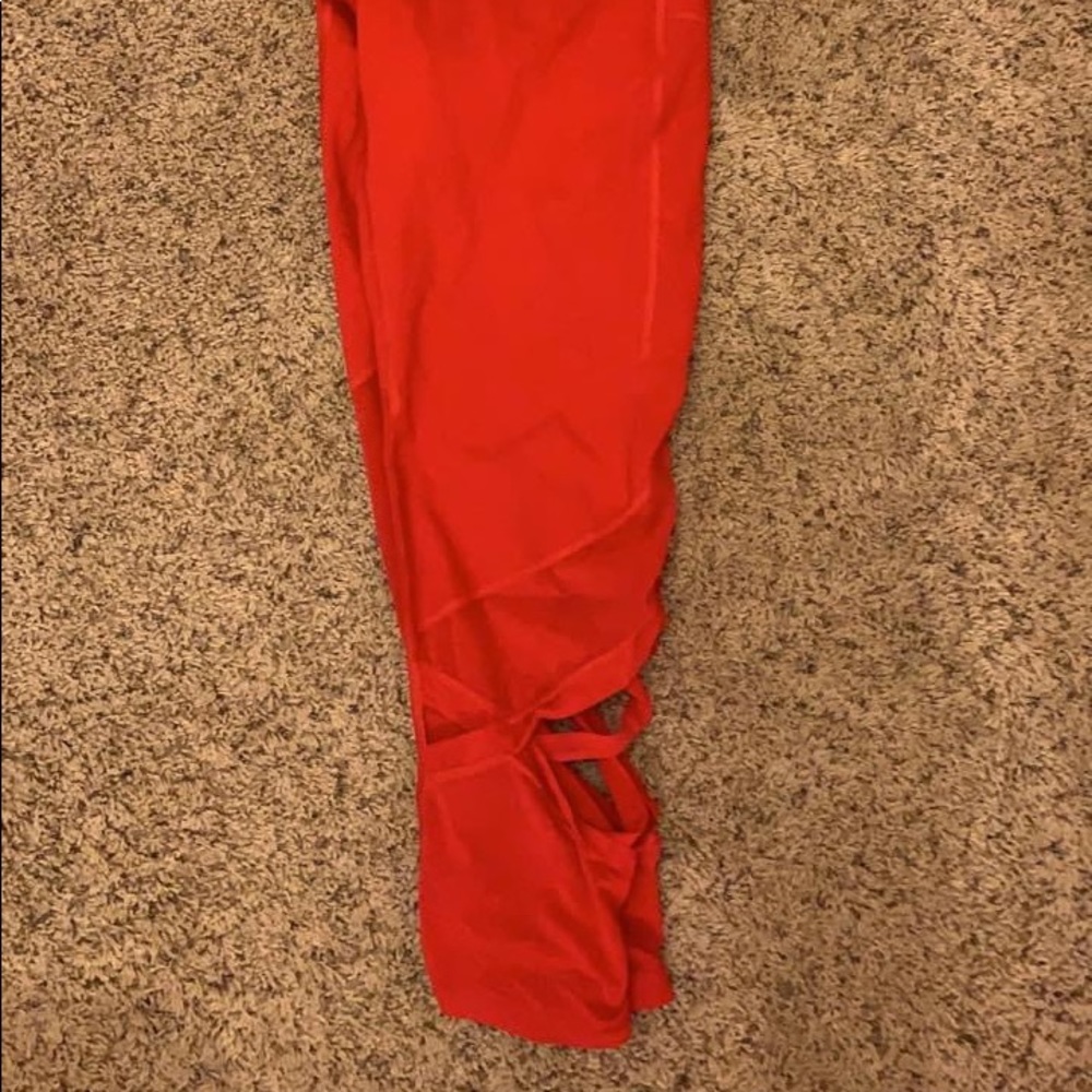 Red leggings